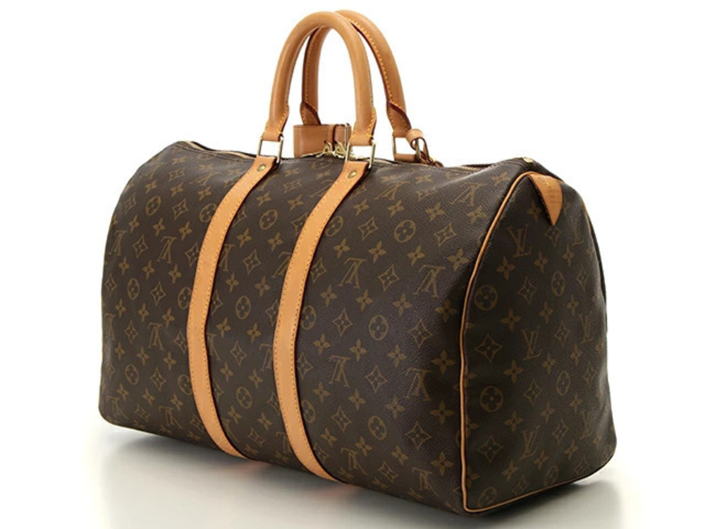 Louis Vuitton Keepall Monogram Boston Bag Travel Brown